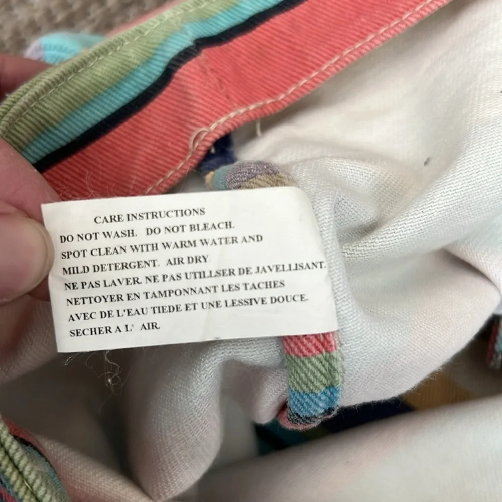 Vintage Eddie Bauer Summer Striped Cotton Canvas Tote